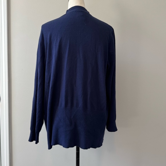 Navy Ribbed Sleeveless Top & Cardigan Set 14/16 - Picture 6 of 11